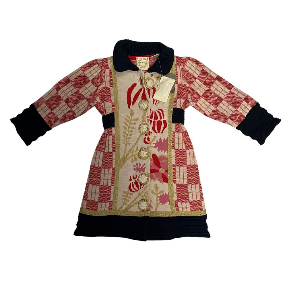 Anthropologie Lia Molly New Orleans Girls Sweater Coat Knit Dress Size 12-13 M
